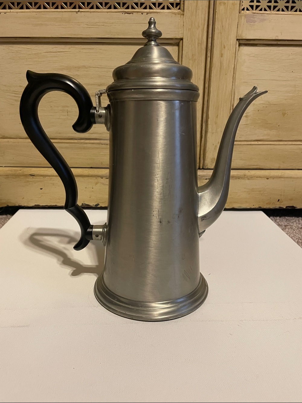 Pewter Coffee/Tea Pot with Black Handle